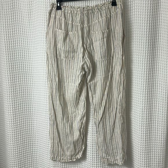 CP SHADES Riley Linen Blue Striped Loose Drawstring Pants Women’s XL - Picture 5 of 11